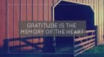Gratitude Is the Memory of the Heart
