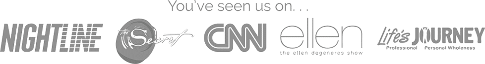 Logos of Nightline, The Secret, CNN, Ellen and Life's Journey.
